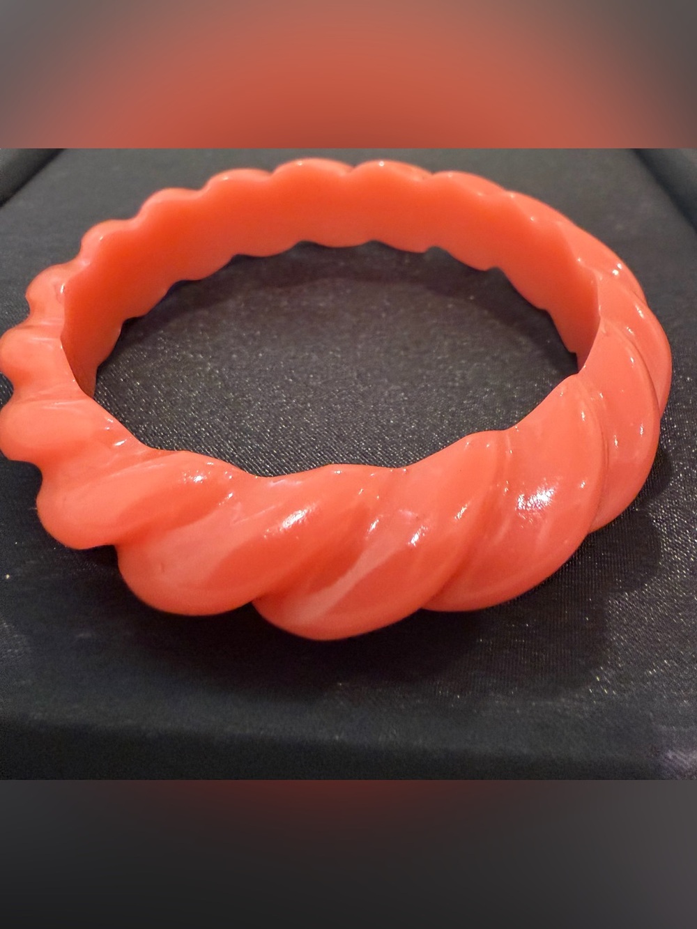 Coral Twist Bangle Bracelet - Women's Fashion Accessory